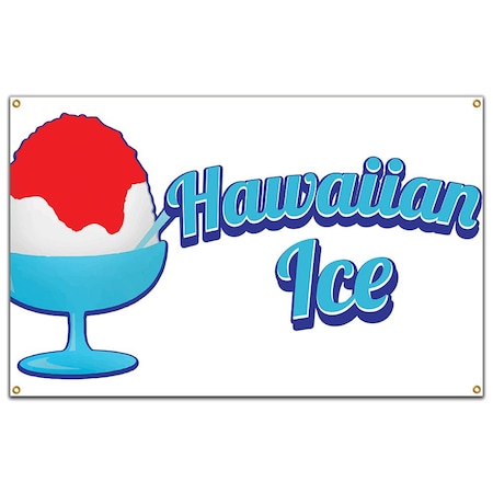 Hawaiian Ice Banner Concession Stand Food Truck Single Sided